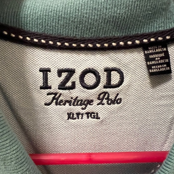 IZOD Men's Teal Polo Shirt - Picture 3 of 3